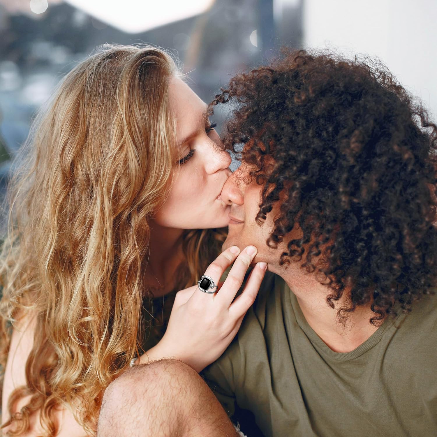 Black Onyx Sterling Silver Ring Big and Beauty Shape Gemstone Signet