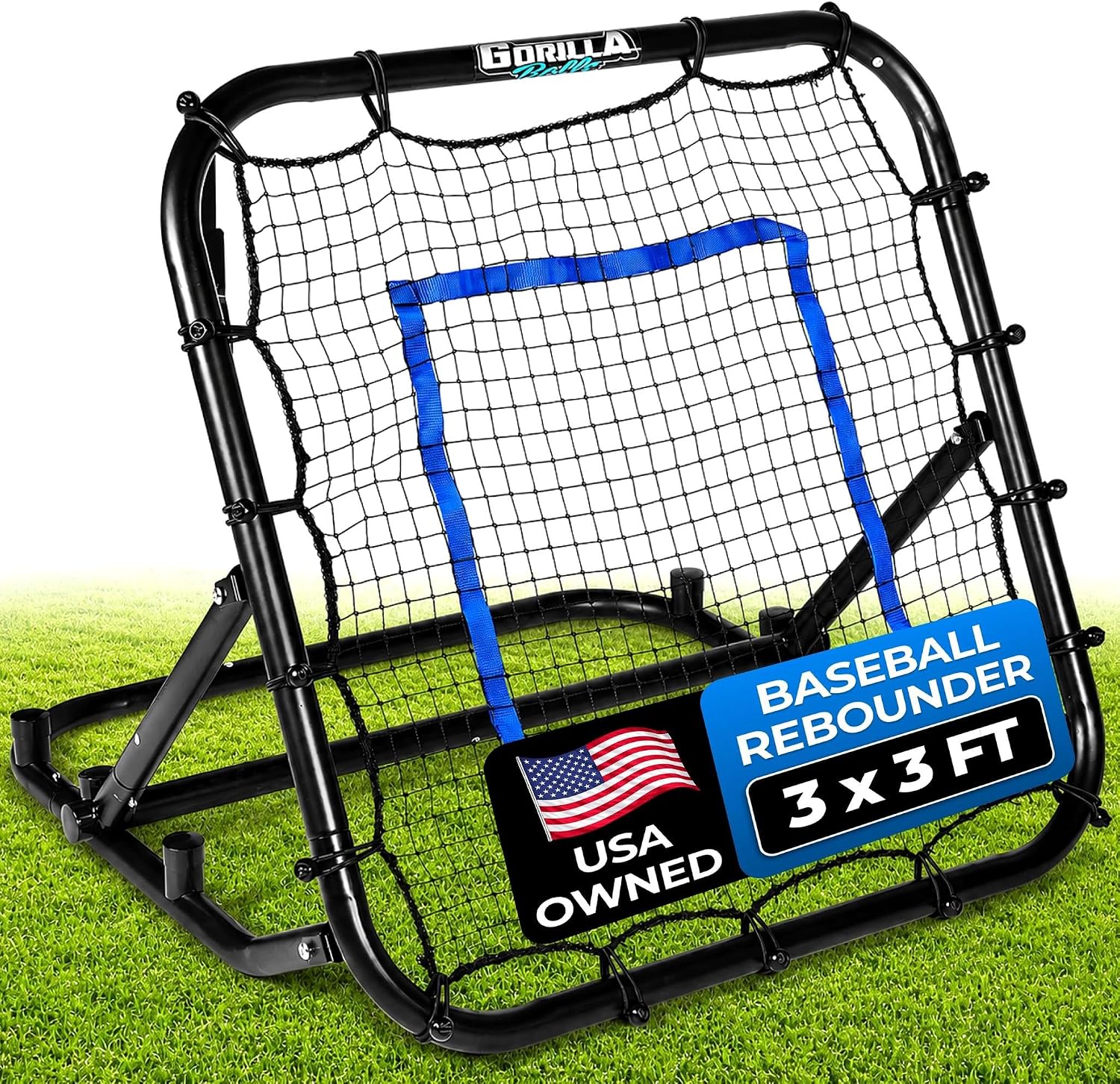 Baseball & Softball Rebounder Net – Adjustable Pitching Trainer for Accuracy, Throwing, and Fielding – Durable Training Equipment for Youth & Adults
