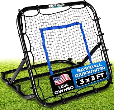 Baseball & Softball Rebounder Net Adjustable Pitching Trainer for Accuracy, Throwing, and Fielding Durable Training Equipment for Youth & Adults