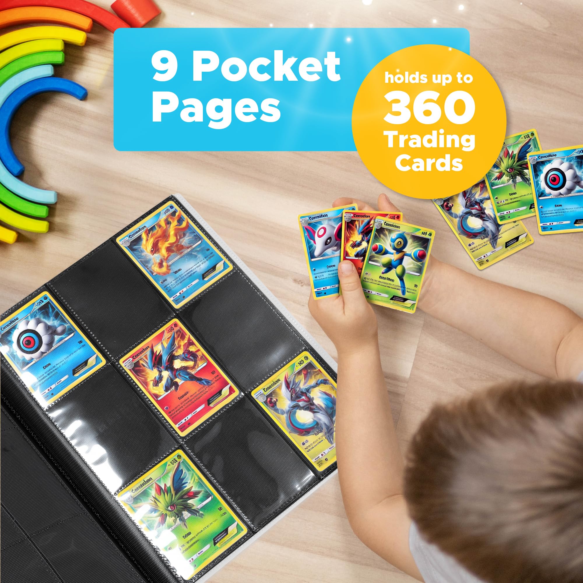 Vavasel 9 Pocket Trading Card Album Folder, 360 Side Loading Pocket Binder for Collectible Cards TCG, Trading Card Game - Image 2