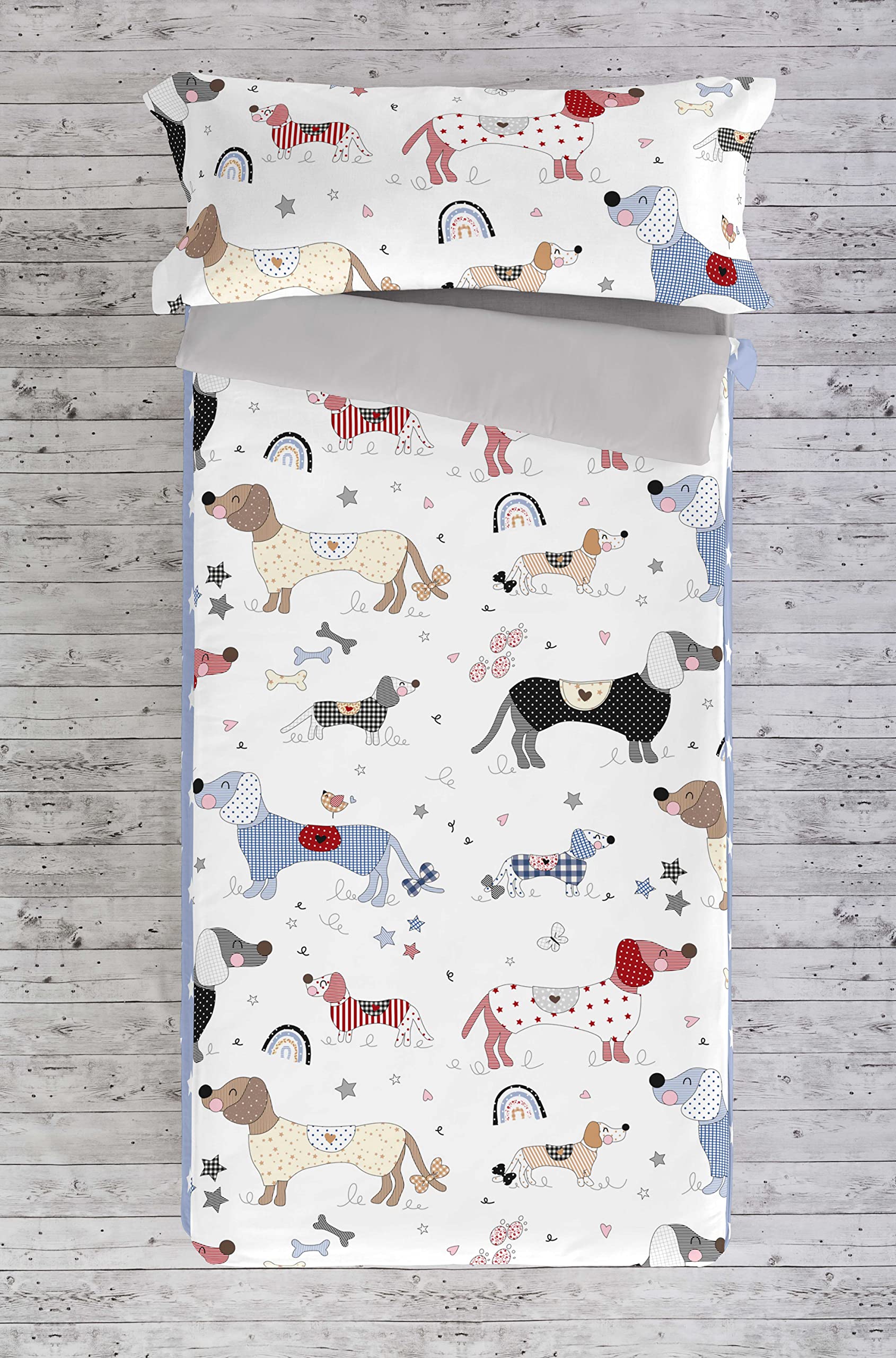 COOL KIDS Saco nórdico sin Relleno Doggy Patch Cama 90
