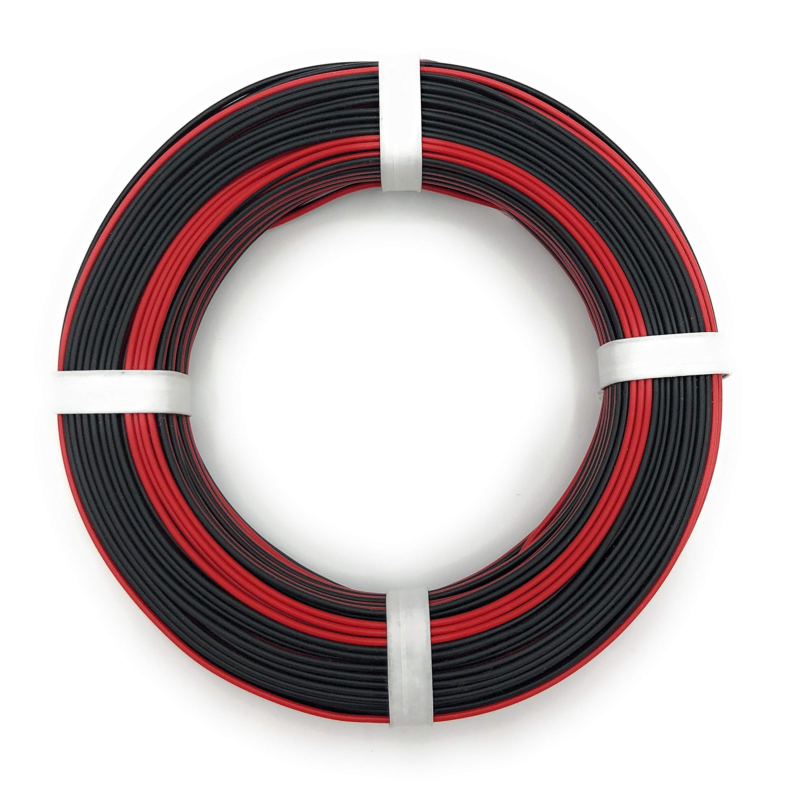 L2218/25 - Cavo in rame 2 x 0,14 mm² (1 x 18 x 0,10 mm) - Cavo doppio - 25 m anello (rosso-nero)