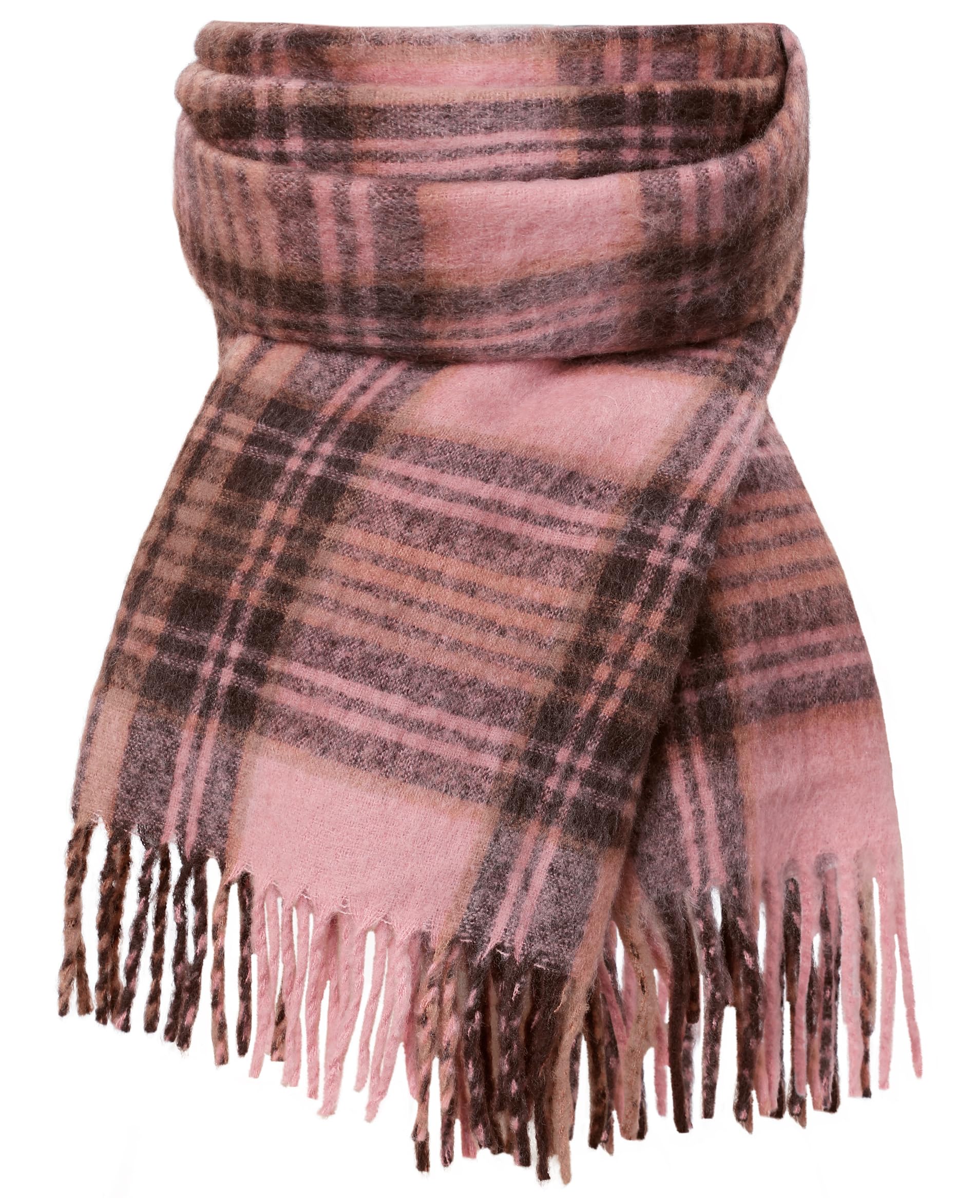 dofowork Winter Scarf for Women Winter - Scarves for Women/Men 81"×18" Tassel Blanket Scarf Womens Scarves Wraps - Pink 1 Pack Pink-picture-12