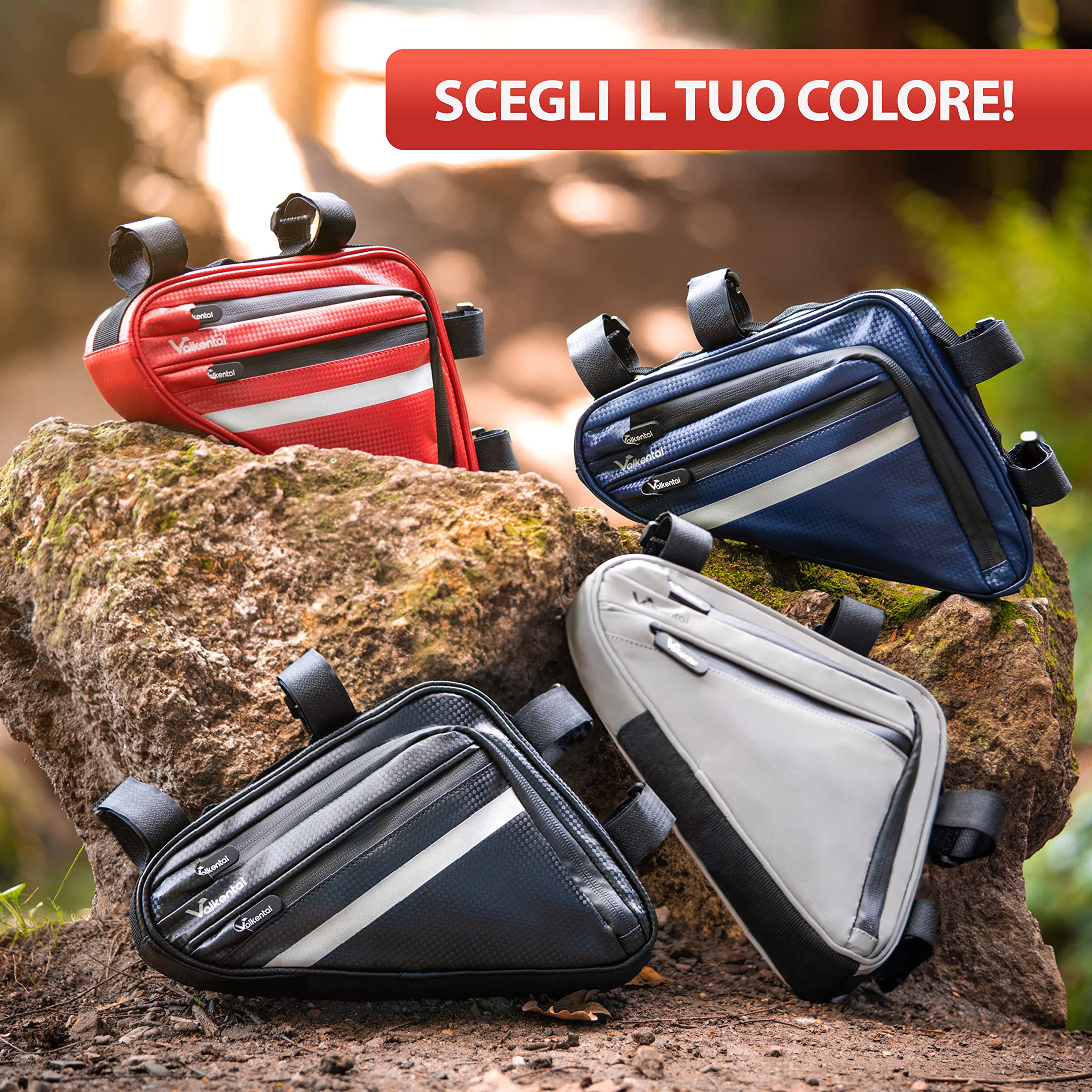 Borsa Bici Valkental 2in1 - Impermeabile 100%, TPU Riciclato, 23-28L, Scomparto Laptop, Per Ciclismo - Foto 3