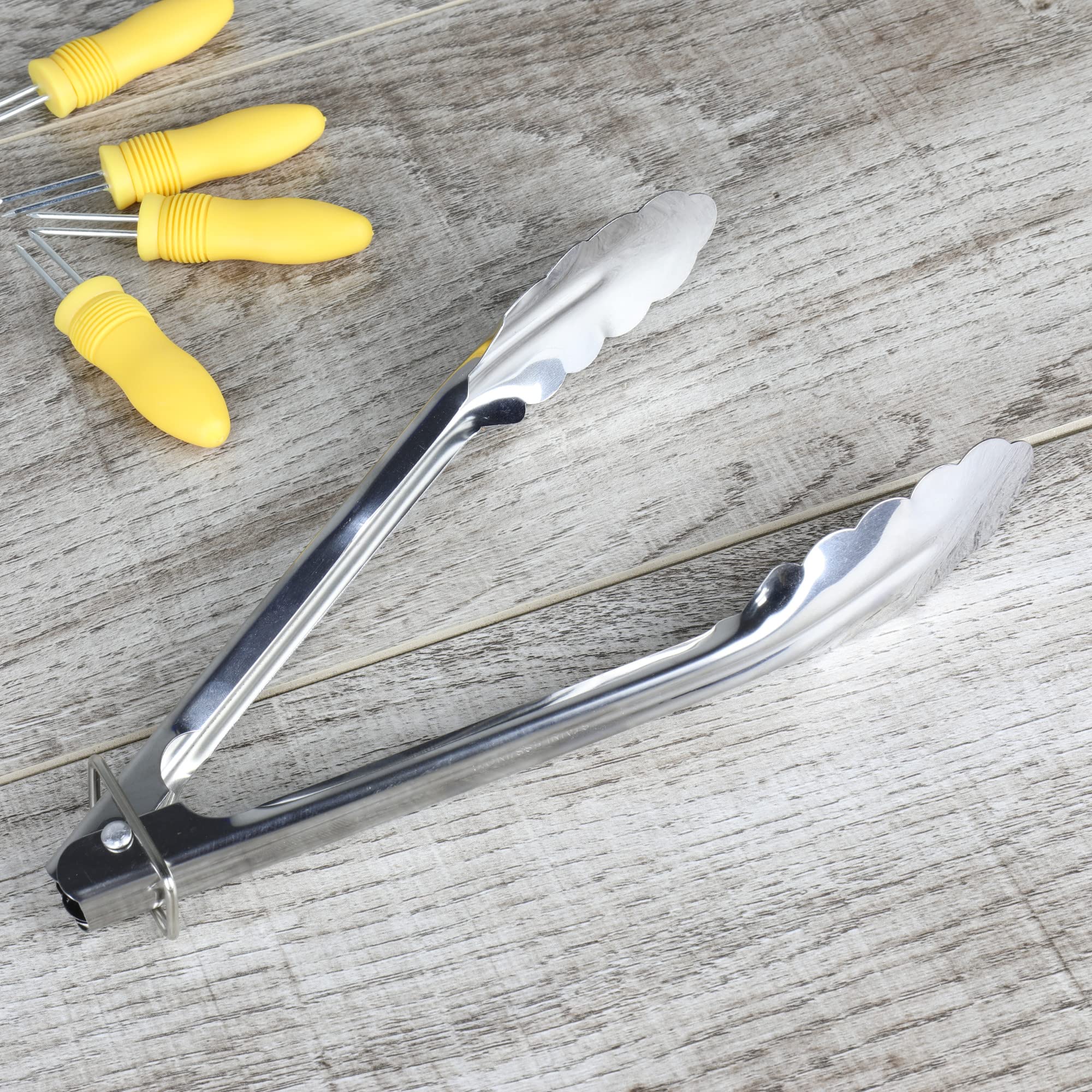 Chef Craft Klassische Muschelzange, 22,9 cm lang, Edelstahl