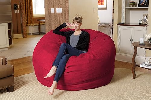 Miniatura 42 de Chill Sack - Puff Puff gigante de espuma viscoelástica de 6 pies. Sofá grande con funda de microfibra suave, color carbón. Microgamuza - Carbón