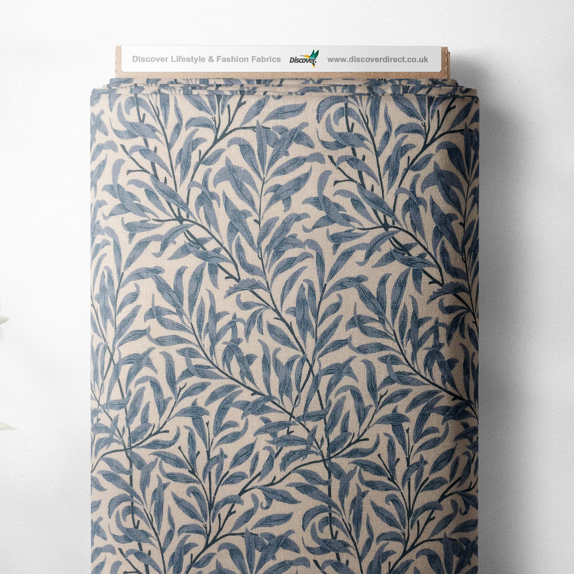 100% Cotton William Morris Willow Bough Printed Design Quilting Craft Dress Quality Sewing Fabric Material | 55" - 140 cm Wide (per Half Metre, Azure)