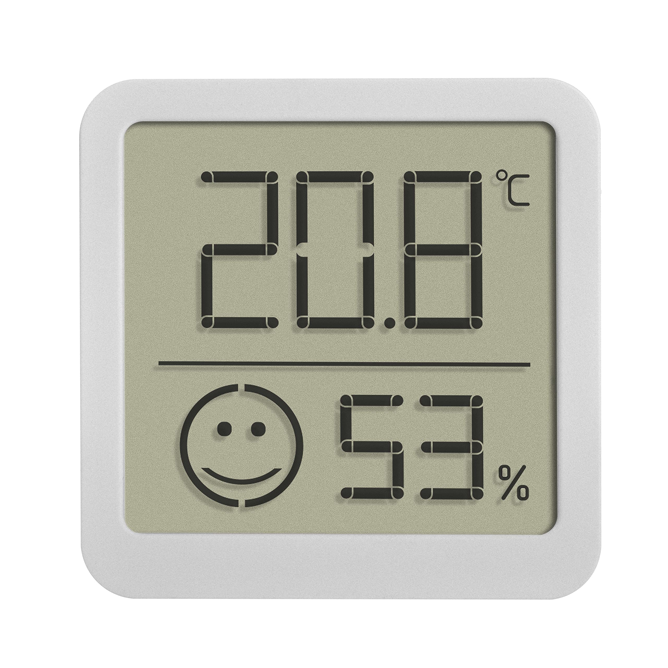 TFA Dostmann Cyfrowy termohigrometr, zestaw 4 sztuk, 30.5053.02.04, temperatura wewnętrzna i wilgotność powietrza, mały i poręczny, do postawienia lub zawieszenia, biały