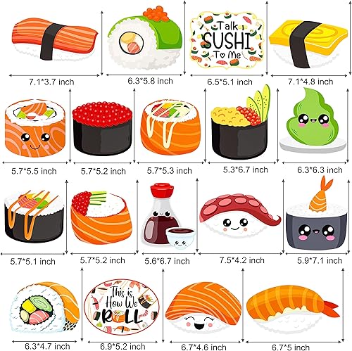 Miniatura 6 de Remolinos colgantes para fiesta de sushi, decoración colgante de sushi con tema de sushi, serpentinas de techo, decoraciones de fiesta de sushi para
