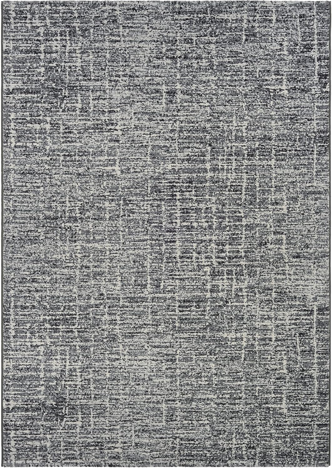 Couristan Easton Gravelstone 5'3" x 7'6" Pewter Area Rug, Textured Cross-Hatch Neutral, Wilton Woven, Living Room Dining Room Bedroom Entryway, Modern Indoor Area Rug