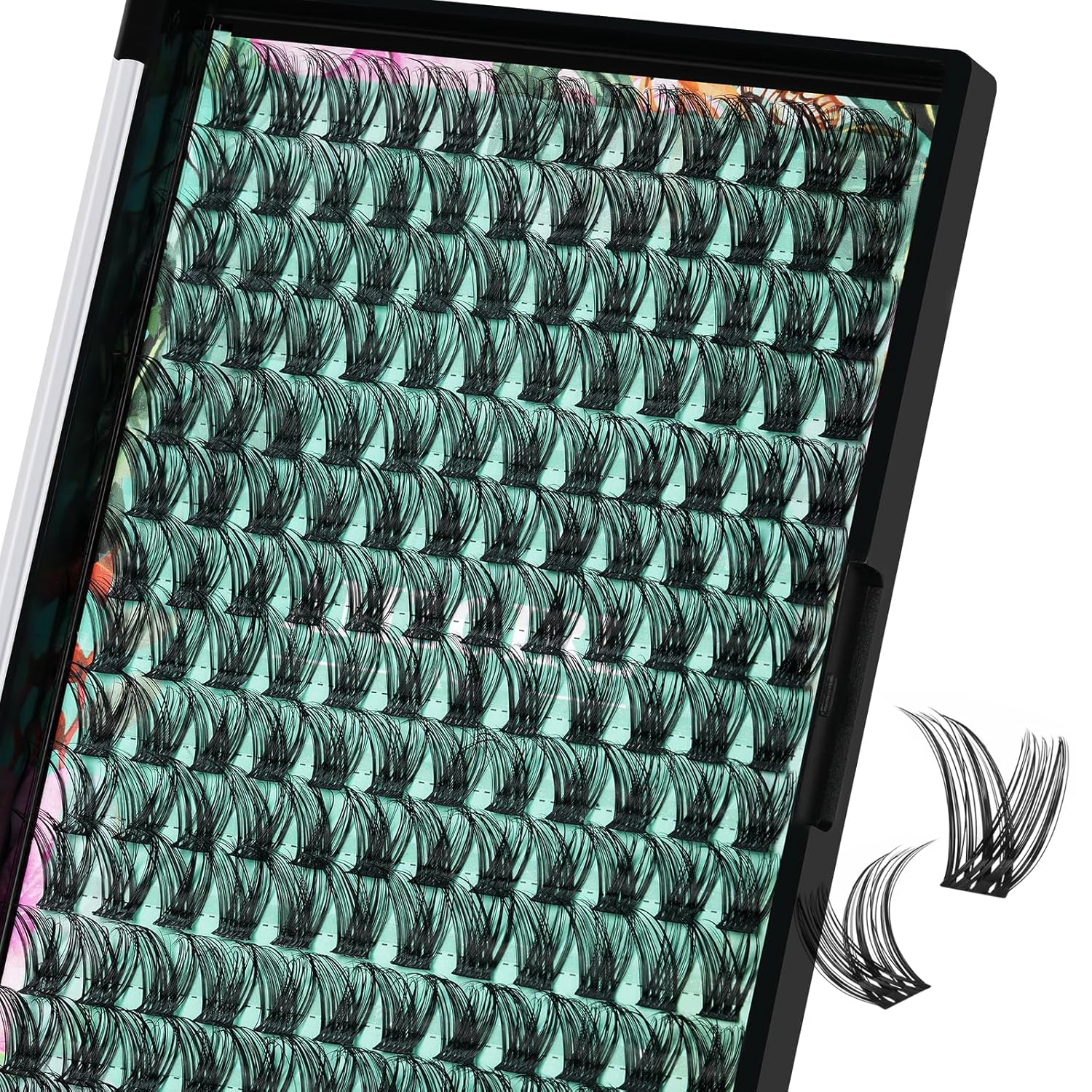 Lash Clusters Wet Look 168Pcs Eyelash Cluster Ultra-Thin Lash Band Eyelashes Extensions Spiky Anime Wide Span Lashes Hollyhock