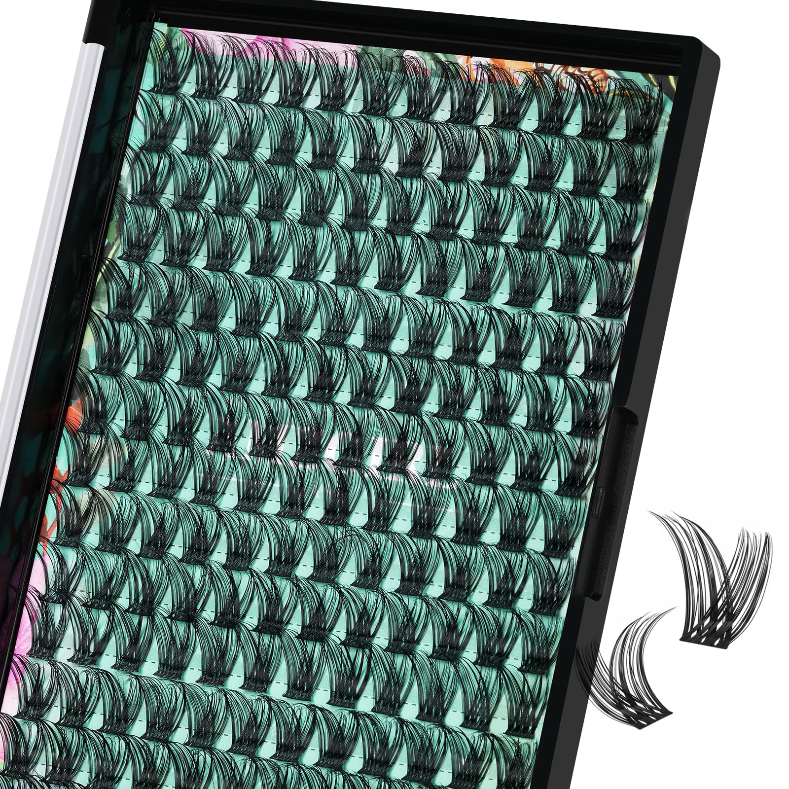 Lash Clusters Wet Look 168Pcs Eyelash Cluster Ultra-Thin Lash Band Eyelashes Extensions Spiky Anime Wide Span Lashes Hollyhock