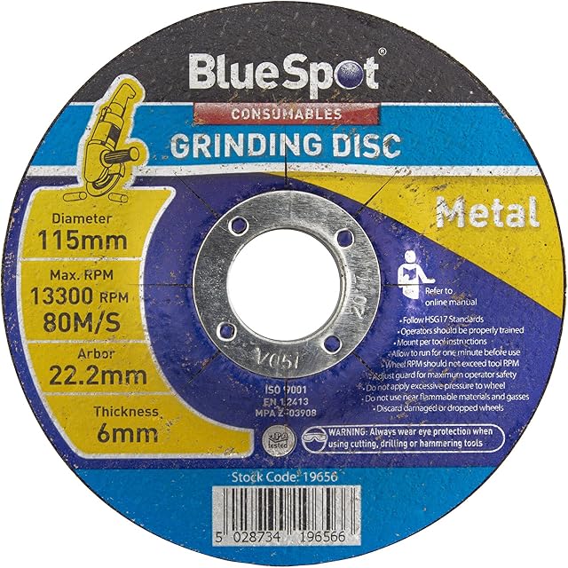 Blue Spot Tools 19656 115mm (4.5inch) Metal Grinding Disc