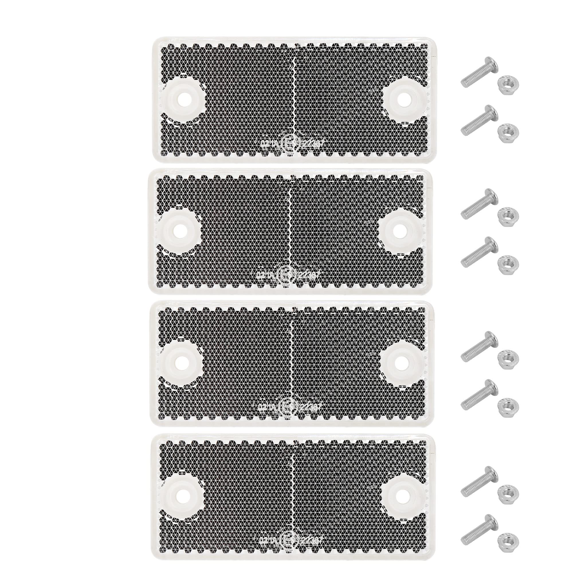 Catadioptrico Rectangular Amarillo Adhesivo, Reflector Rectangulares Adhesivo Remolque para RV Caravana Tractor Homologados E, 85x30x10mm (Amarillo-Rectangulares- Adhesivo-4Piezas) — view 29