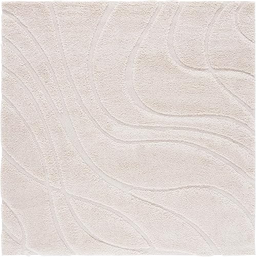 Miniatura 14 de SAFAVIEH Rodeo Drive Collection - Alfombra cuadrada de 4 pies, color dorado, hecha a mano de lana abstracta moderna de mediados de siglo, ideal para