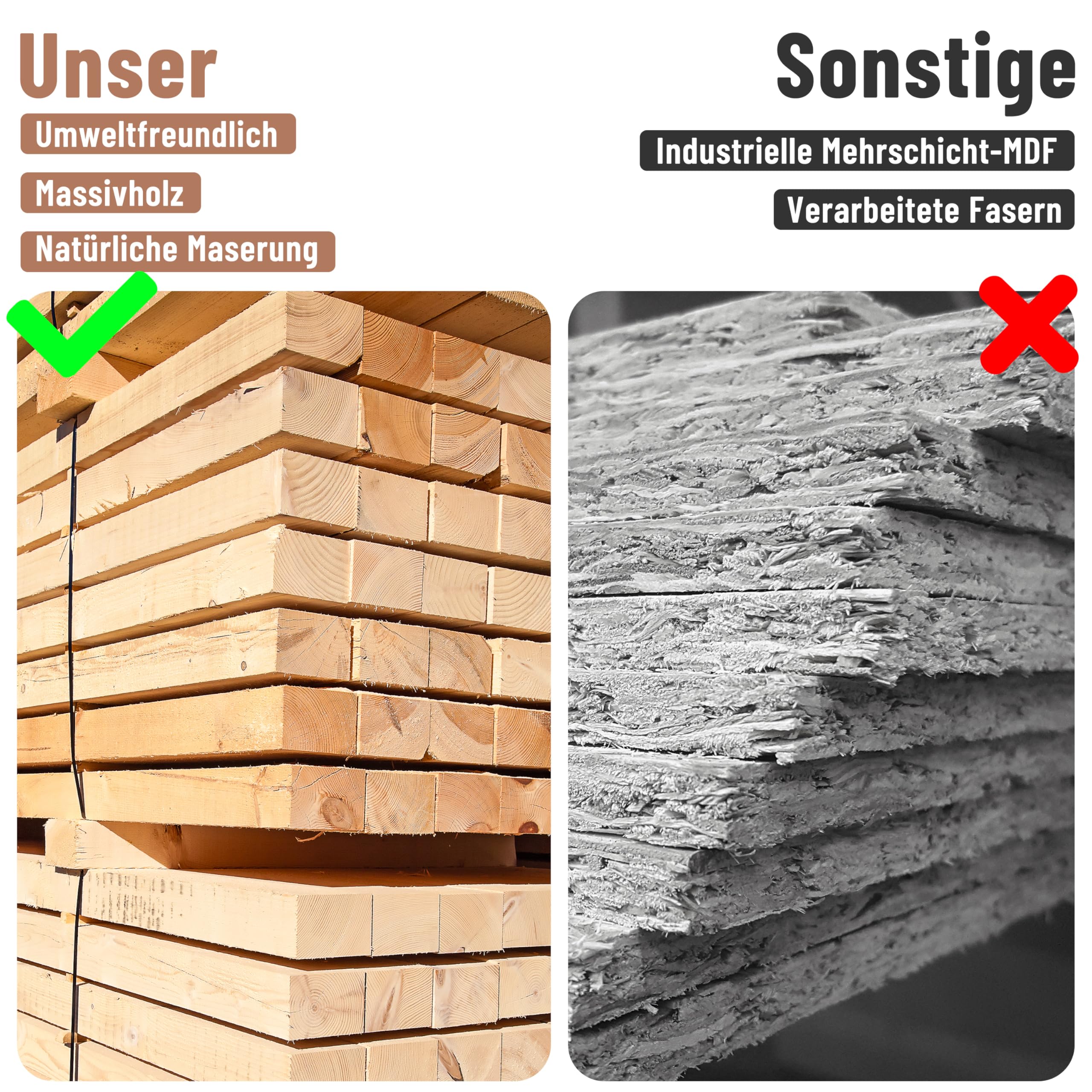 Garderobenleiste Holz im rustikalen Stil mit 8 Haken: Versetzter Stil magnetisch Herunterklappbare Wandhaken für Flur – 42,5 cm – platzsparende Wandgarderobe für Jacken, Mäntel, Taschen