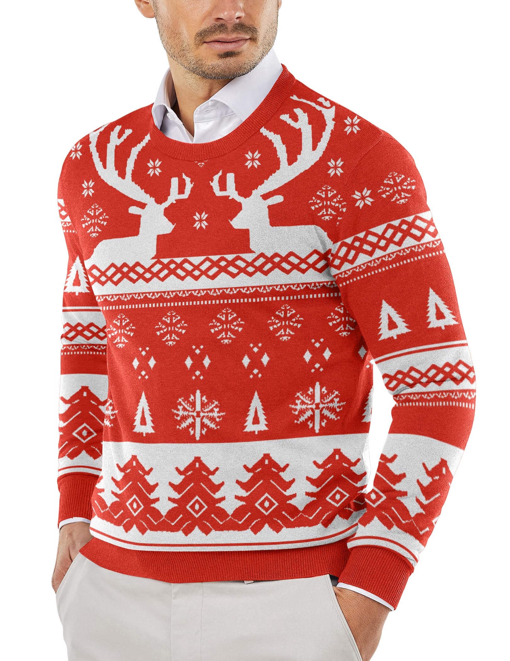 COOFANDY Herren Pullover mit Rundhalsausschnitt Strickpullover Business Feinstrick Winterpullover Männer