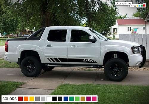 Miniatura 2 de Offroad Mountain Stripes - Calcomanía de vinilo compatible con Chevrolet Avalanche 2007-2013 (negro)