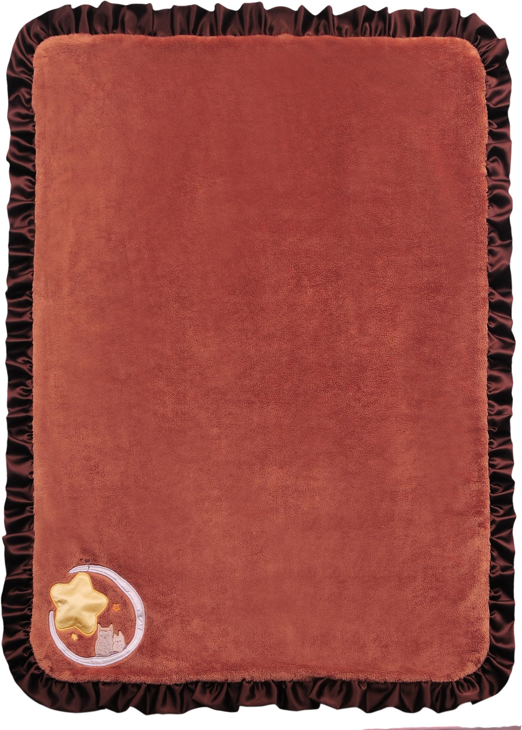 Twinkles of Joy Light Up and Musical Receiving Baby Blanket, Brown Owl on The Moon