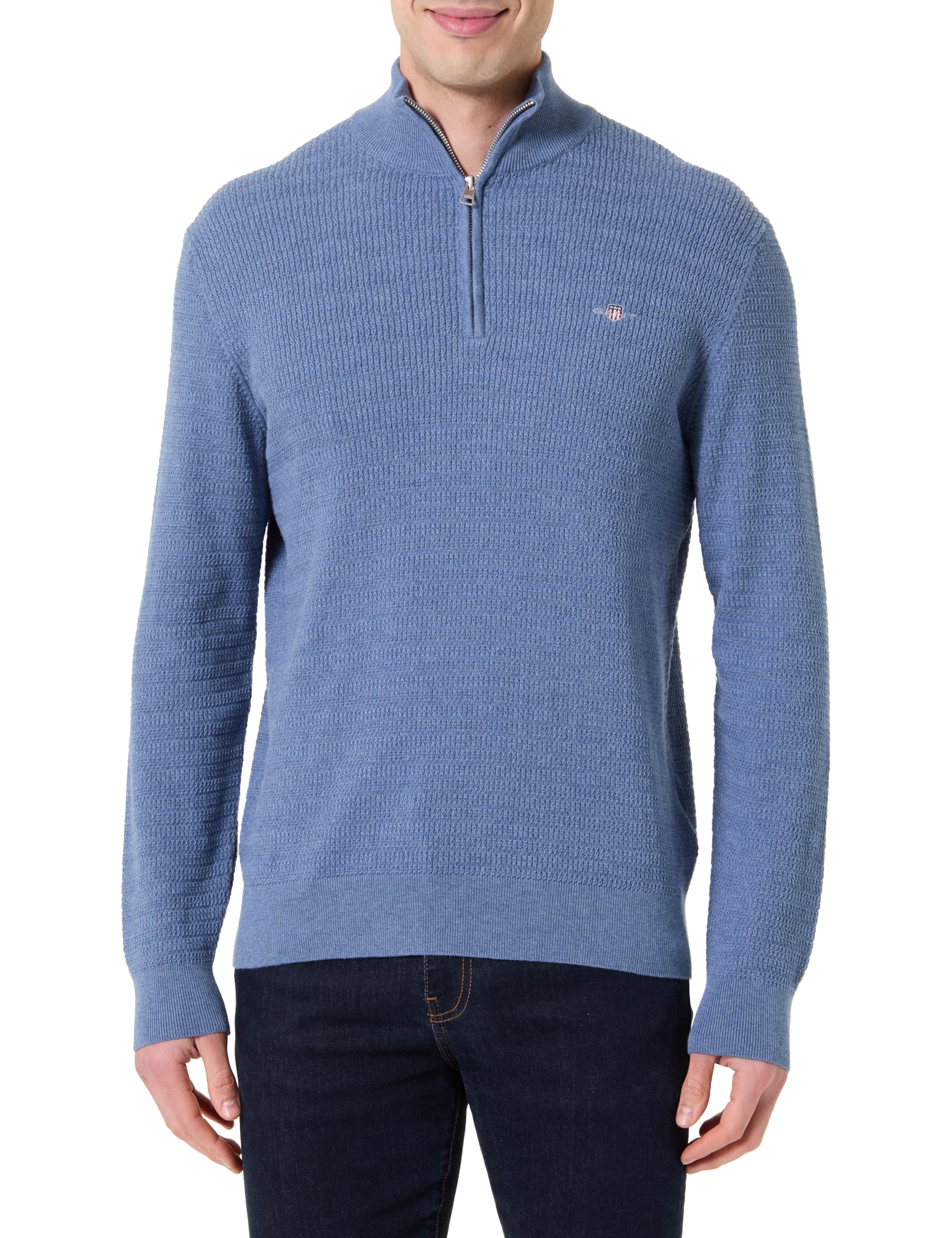 GANT Herren Mini Cable Half Zip Pullover