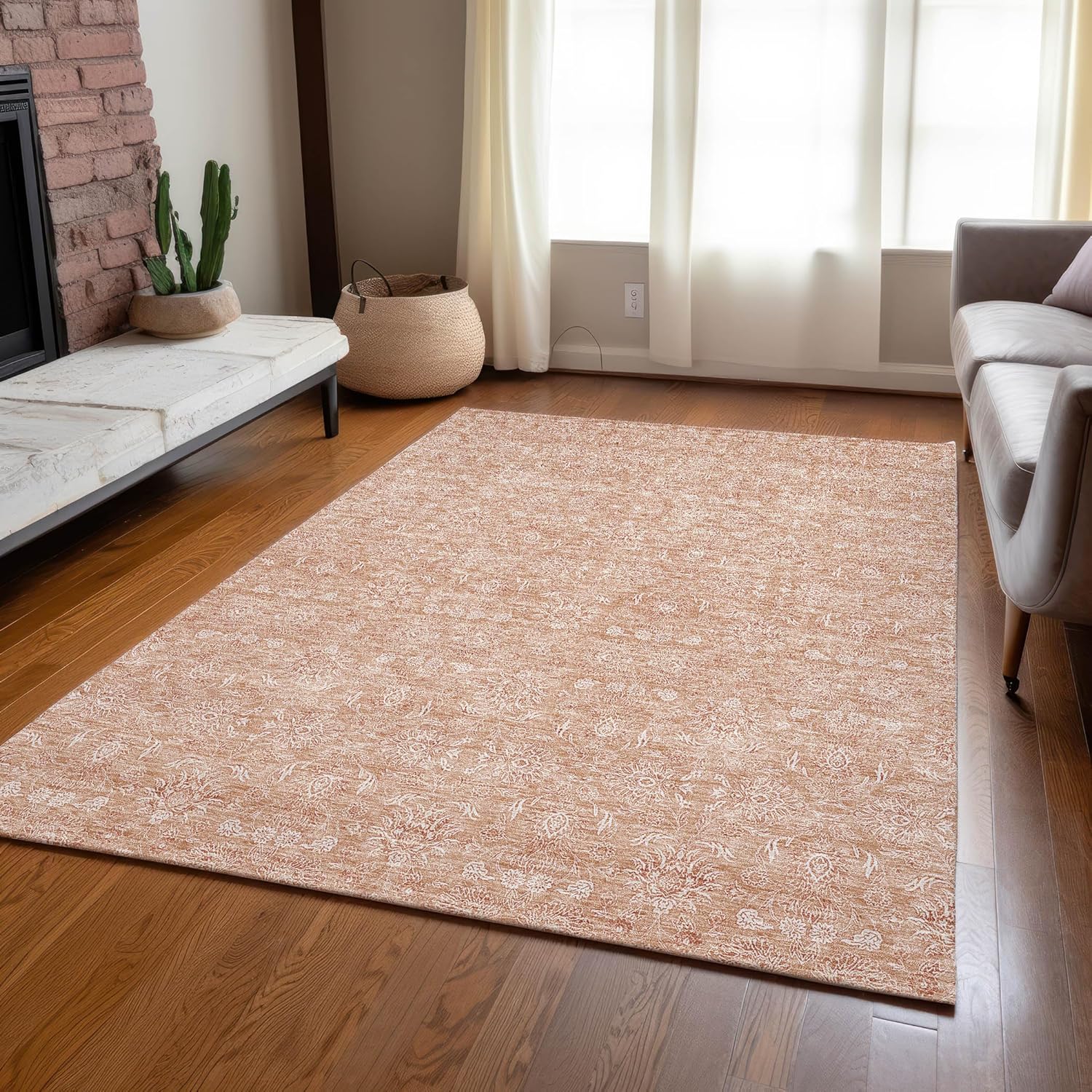 Addison Rugs Chantille ACN703 Coral 2'6" x 3'10" Indoor Outdoor Area Rug, Easy Clean, Machine Washable, Non Shedding, Bedroom, Entry, Living Room, Dining Room, Kitchen, Patio Rug