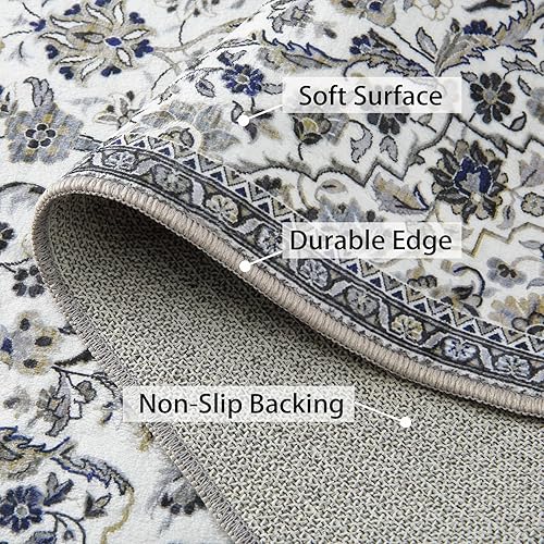 Miniatura 2 de CAROMIO Alfombra pequeña vintage envejecida, lavable, alfombra de entrada, resistente a las manchas, antideslizante, alfombra de acento oriental de