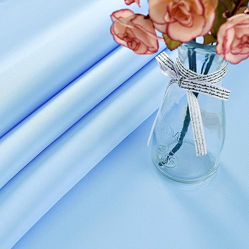 Miniatura 9 de KAIPHO Mantel redondo azul bebé impermeable resistente a las manchas, tela sin arrugas, lavable, de 210 GSM, poliéster para fiesta, banquete, boda,