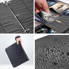 WOT I Trading Card Binder, 630 Pockets Sleeves with Zipper, Double Sided Pockets Card Holder Carry Case for Baseball Card, Football Card