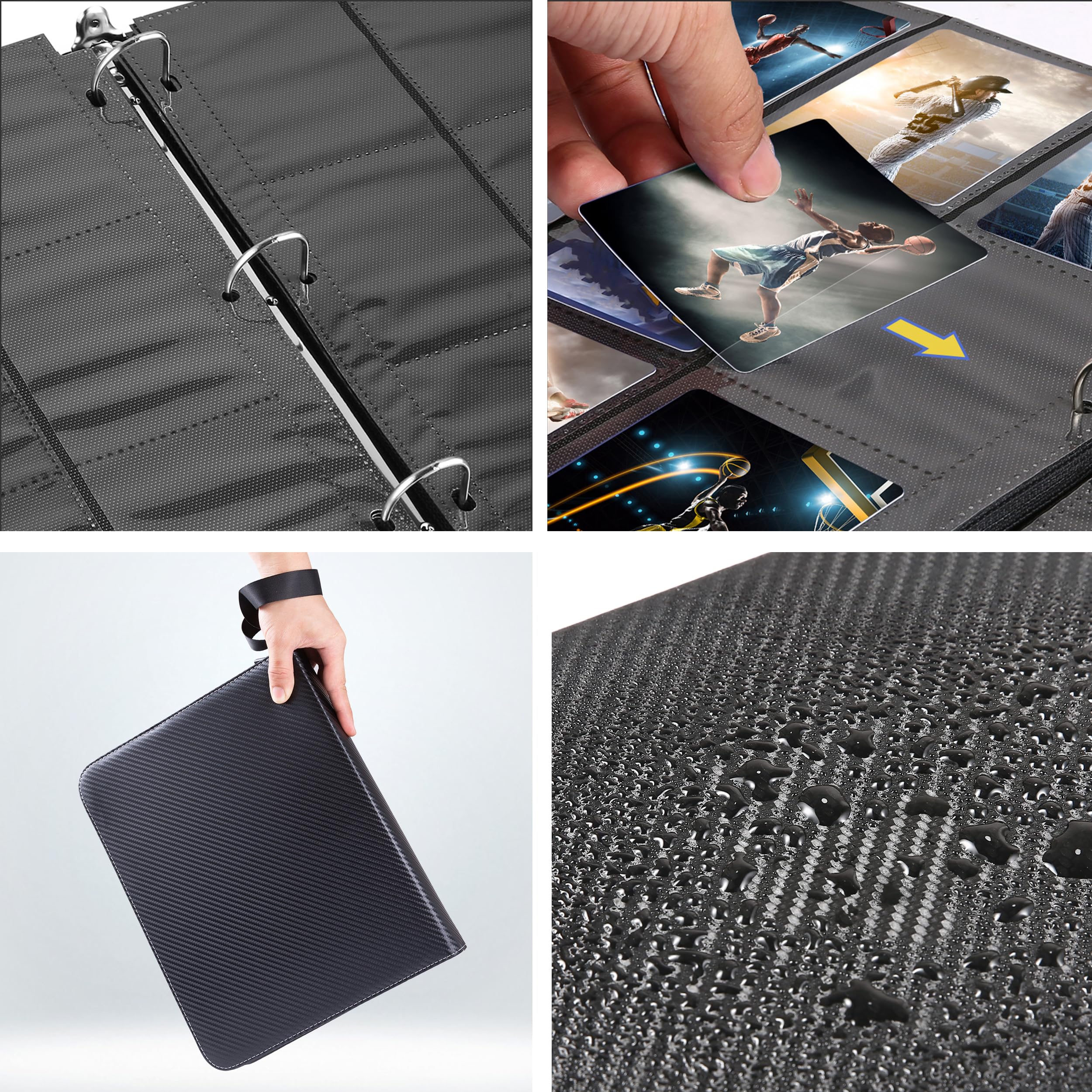 WOT I Sammelkartenbinder, 630 Taschen Hüllen mit Reißverschluss, Doppelseitige Taschen Kartenhalter Tragetasche für Baseballkarte, Fußballkarte