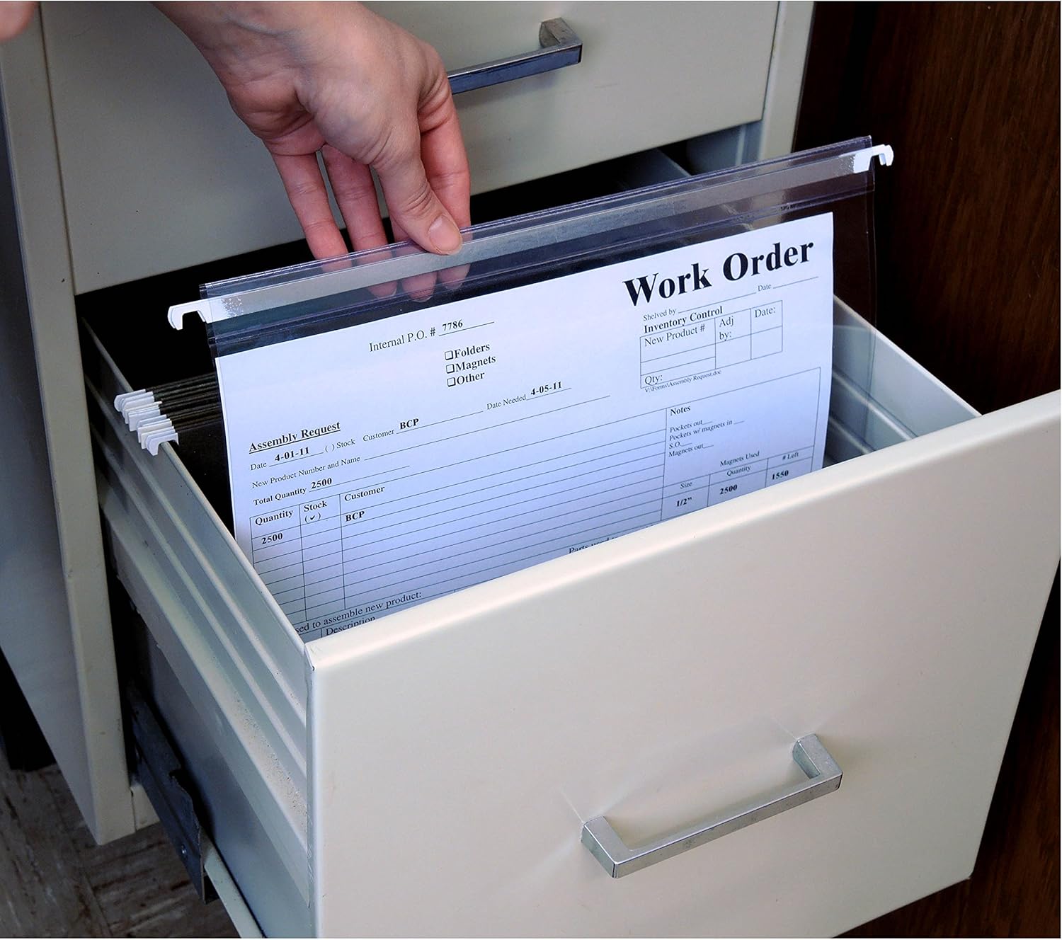 Store SMART - Clear Hanging File Folder with Two Sturdy Metal rods - 10 Pack - RHF231C-10