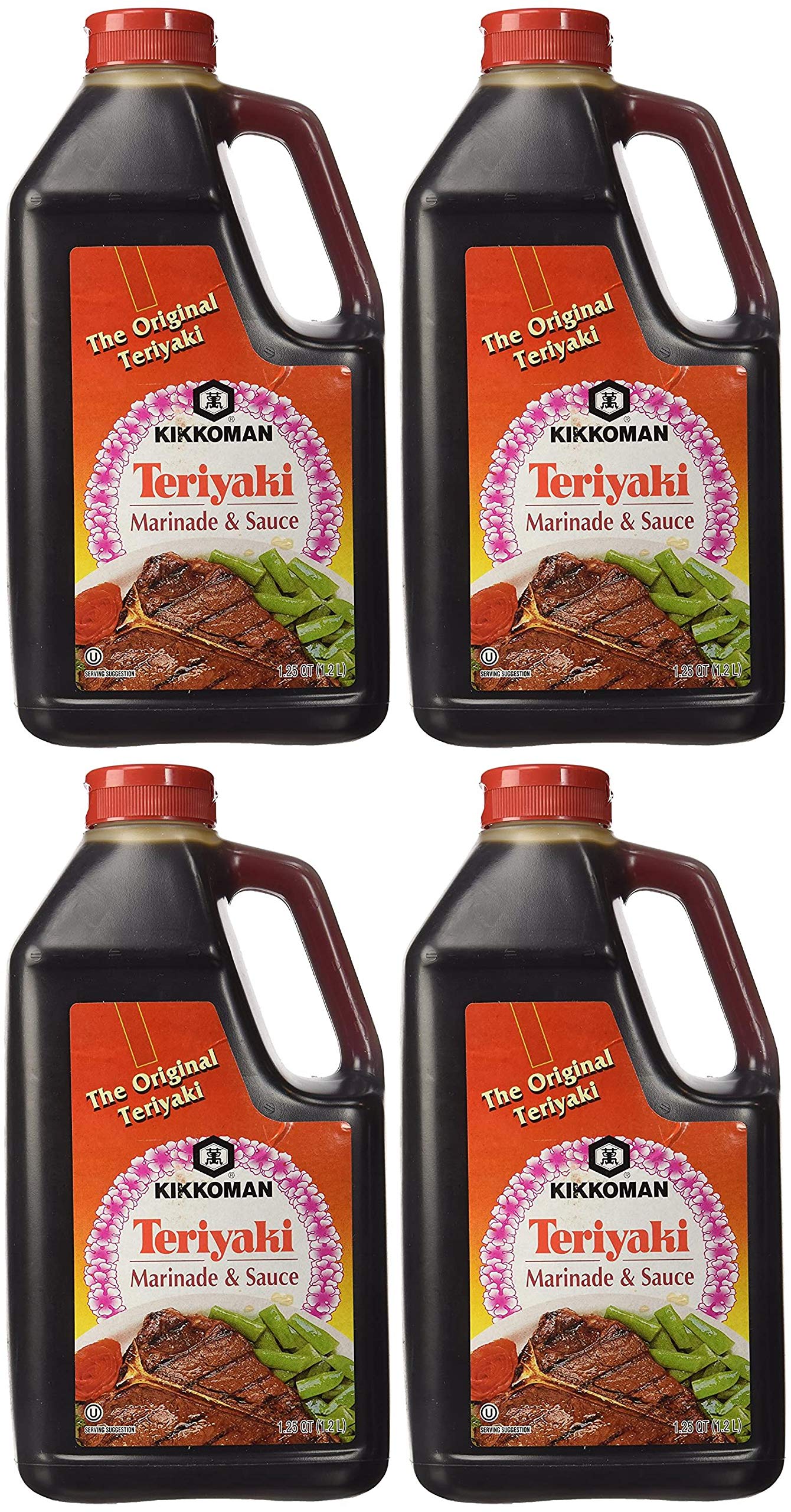 Kikkoman Teriyaki Marinade & Salsa, 4 oz (1,25 Qt) Confezione da 4