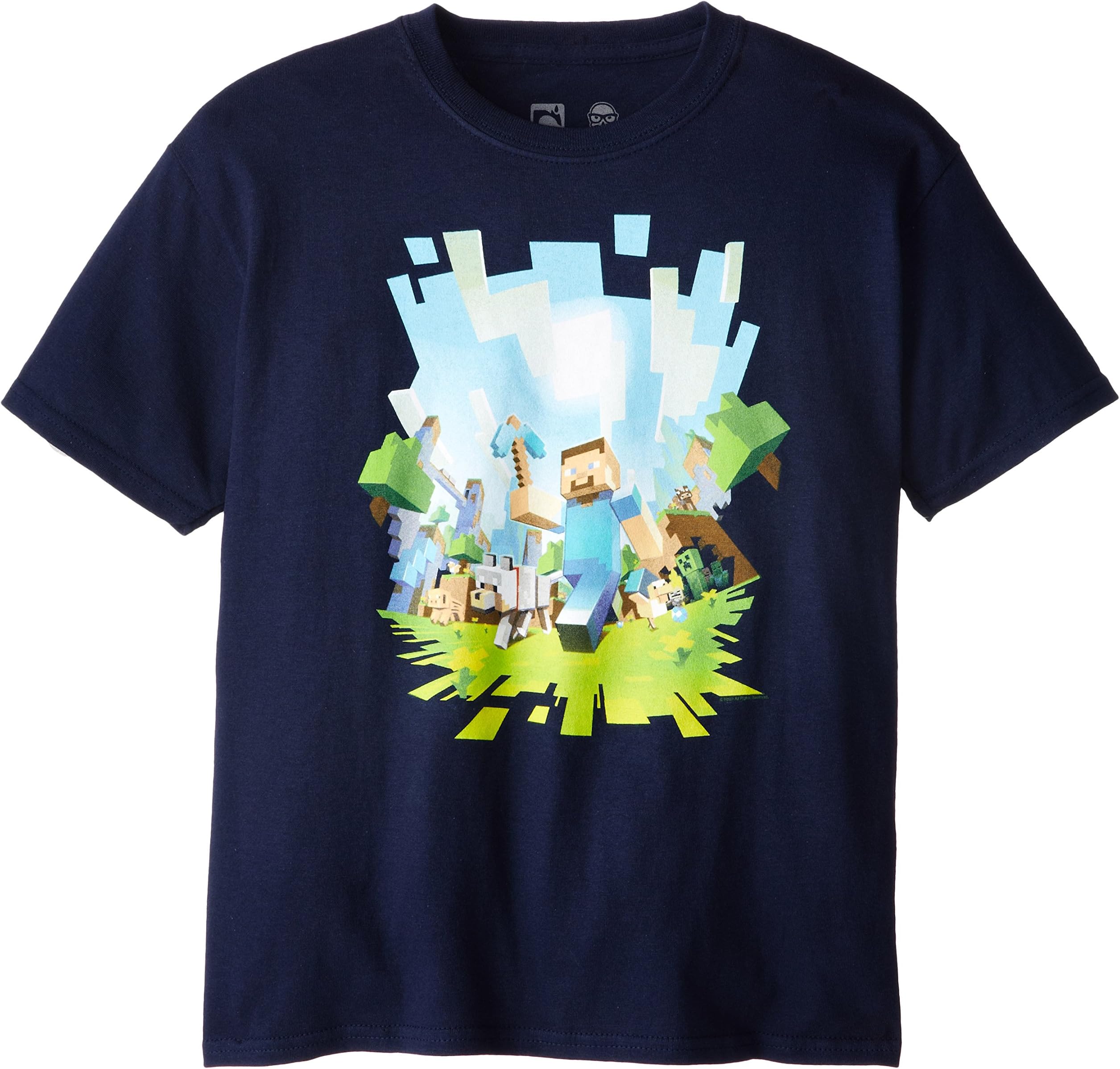 Minecraft Big Boys' Adventure Youth T-Shirt,Navy,Large
