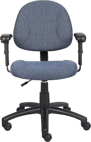 Miniatura 6 de Silla sin apoya brazos para una postura perfecta, tela deluxe, color azul, de Boss Office Products , Tela, Azul