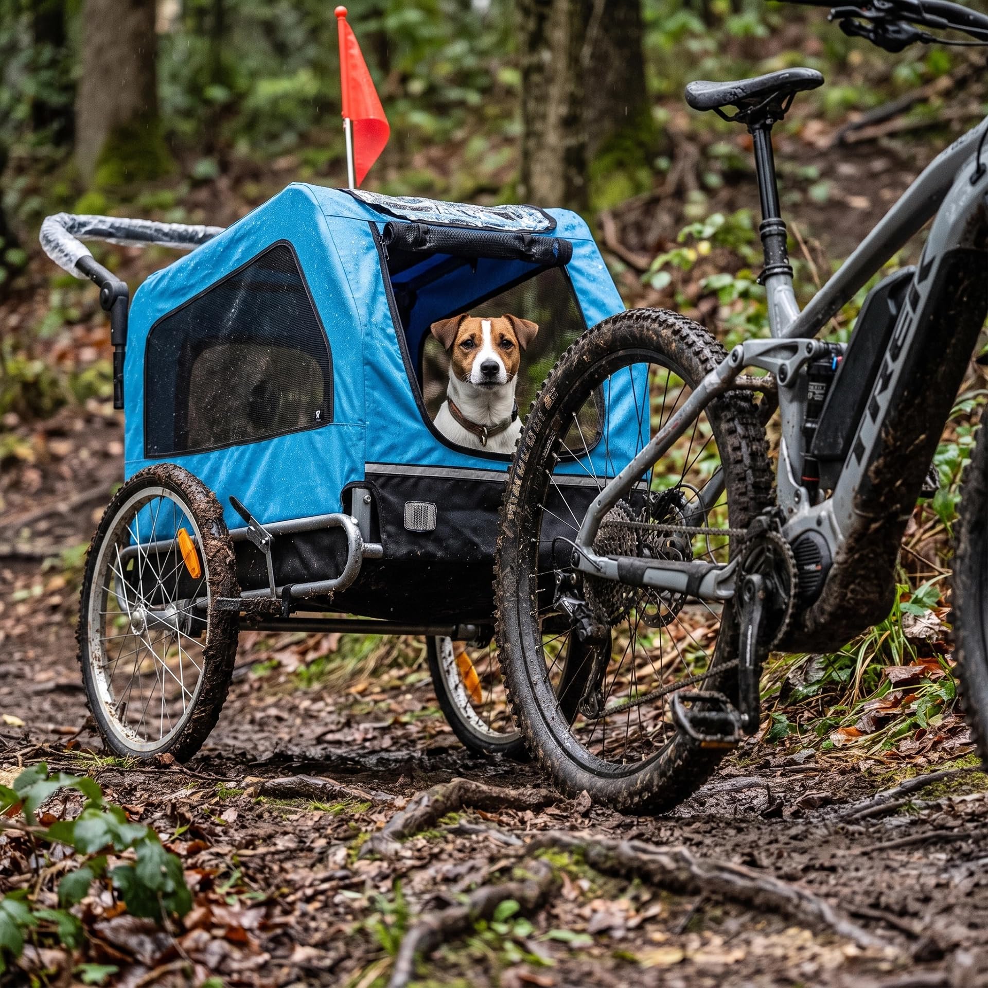 2 in 1 Hundebuggy & Hunde-Fahrradanhänger in Blau