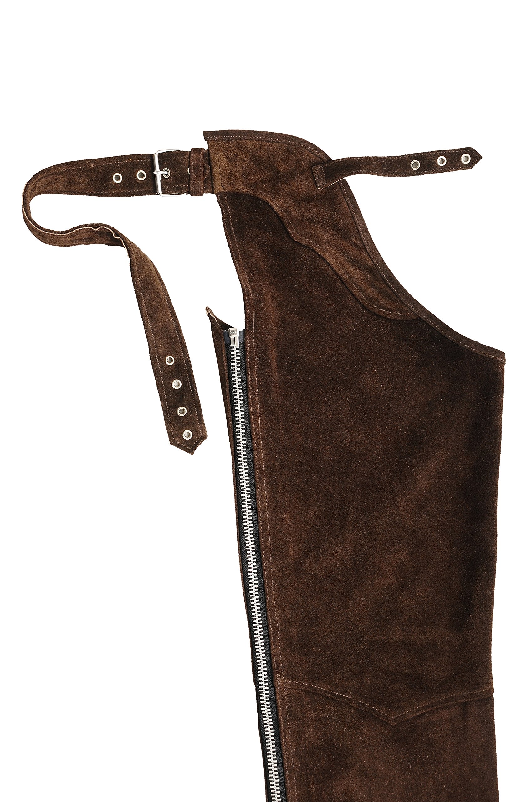 Chaps Leder Herren Lederchaps Fransenhose Lederhose Lederjeans Chaps Fuente Chapshose Damen Herren Cowboy Indianer Western REIT Braun