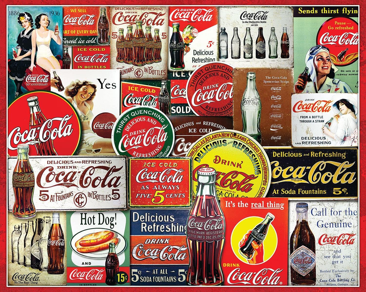 Springbok 1000 Piece Jigsaw Puzzle Coca-Cola Tin Signs