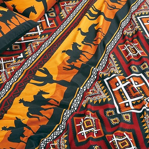 Vista 139 de Chezmoi Collection Juego de sábanas de 4 piezas tamaño King, color blanco, gris, negro, oso pardo, lobos, alces, pino, montaña, estampado, Estampado