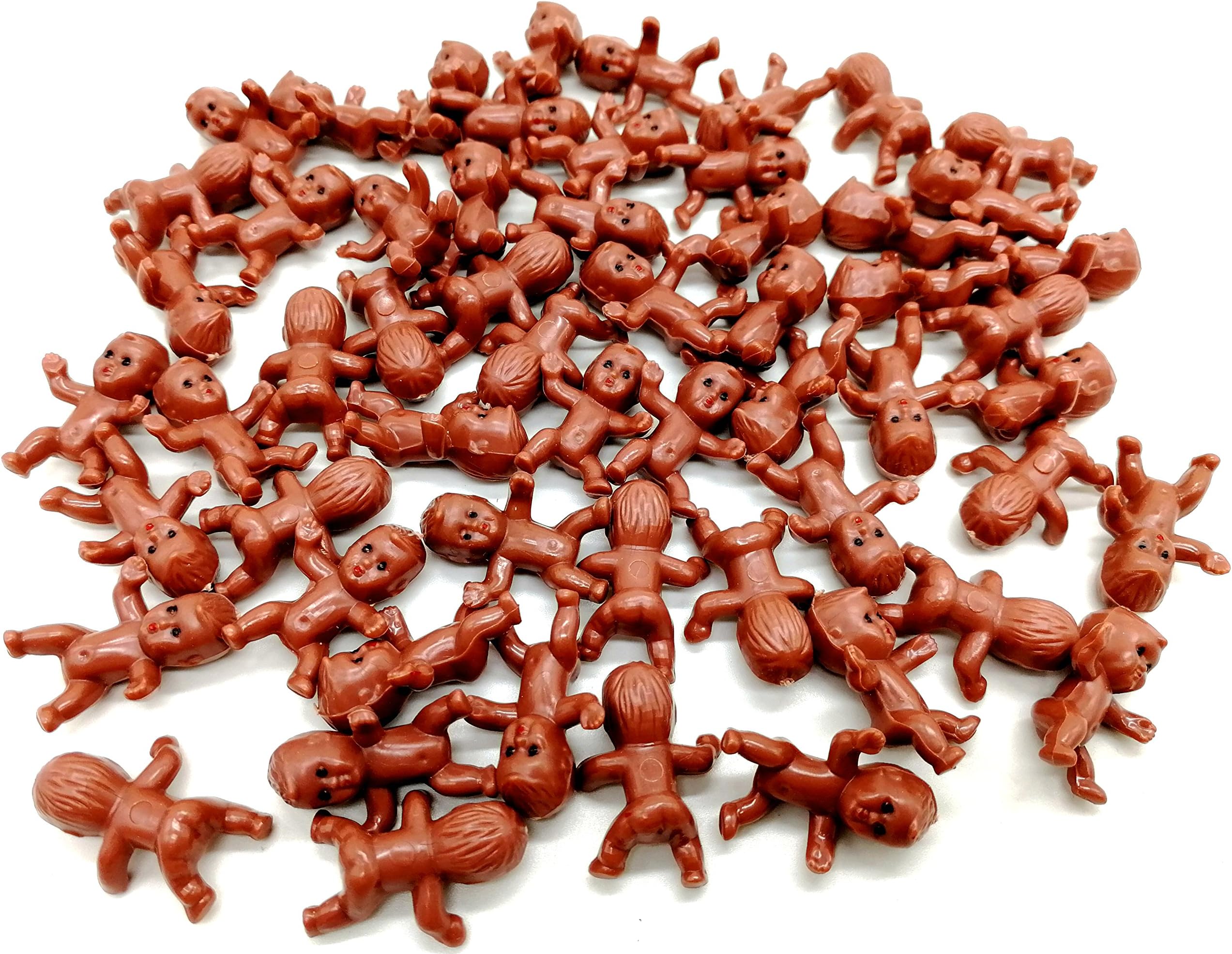 48 Pcs 1.3" Mini Plastic African American Babies Party Favor/Baby Shower ice cube game Party Game Decor Party Decorations, Baby Gift Decorations/Cake Decorations