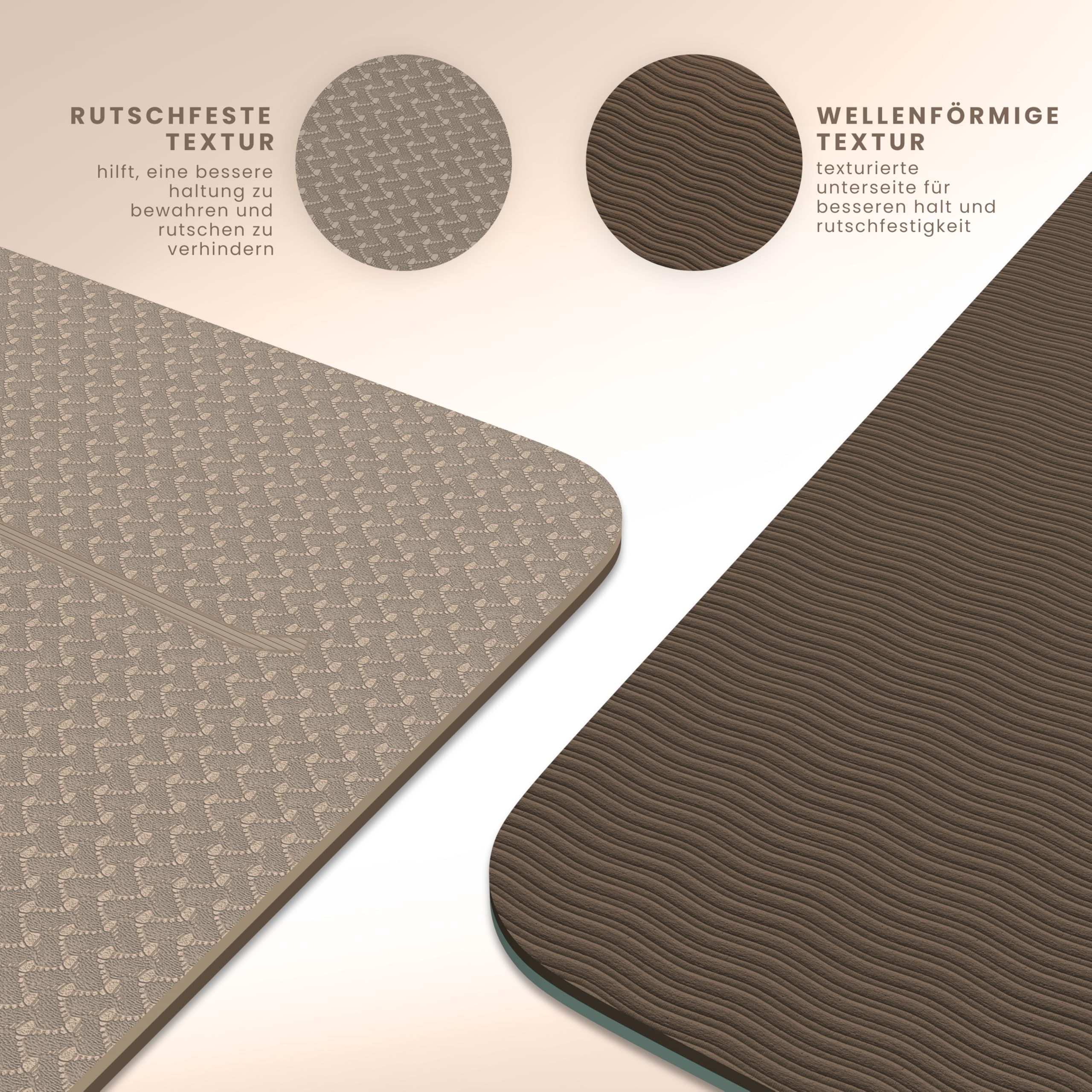 Yogii Yoga matte 6 mm rutschfest - TPE Fitnessmatte für Yoga, Pilates & Home Workout - Anti-Rutsch Sportmatte mit Alignment Linien - Gymnastikmatte für Damen & Herren