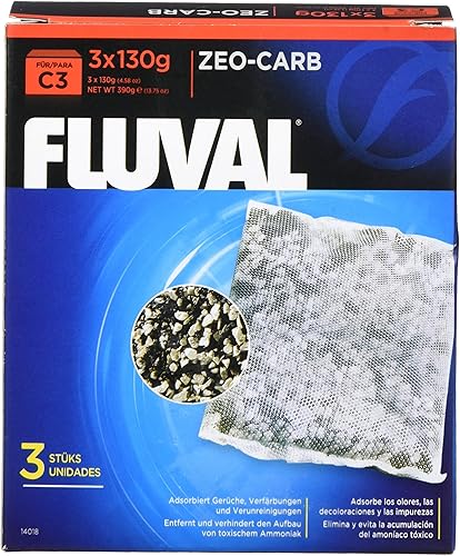 Miniatura 3 de Fluval C3 Zeo-Carb, medios de filtro de repuesto para acuario, 3 unidades (paquete de 1), 14018, blanco