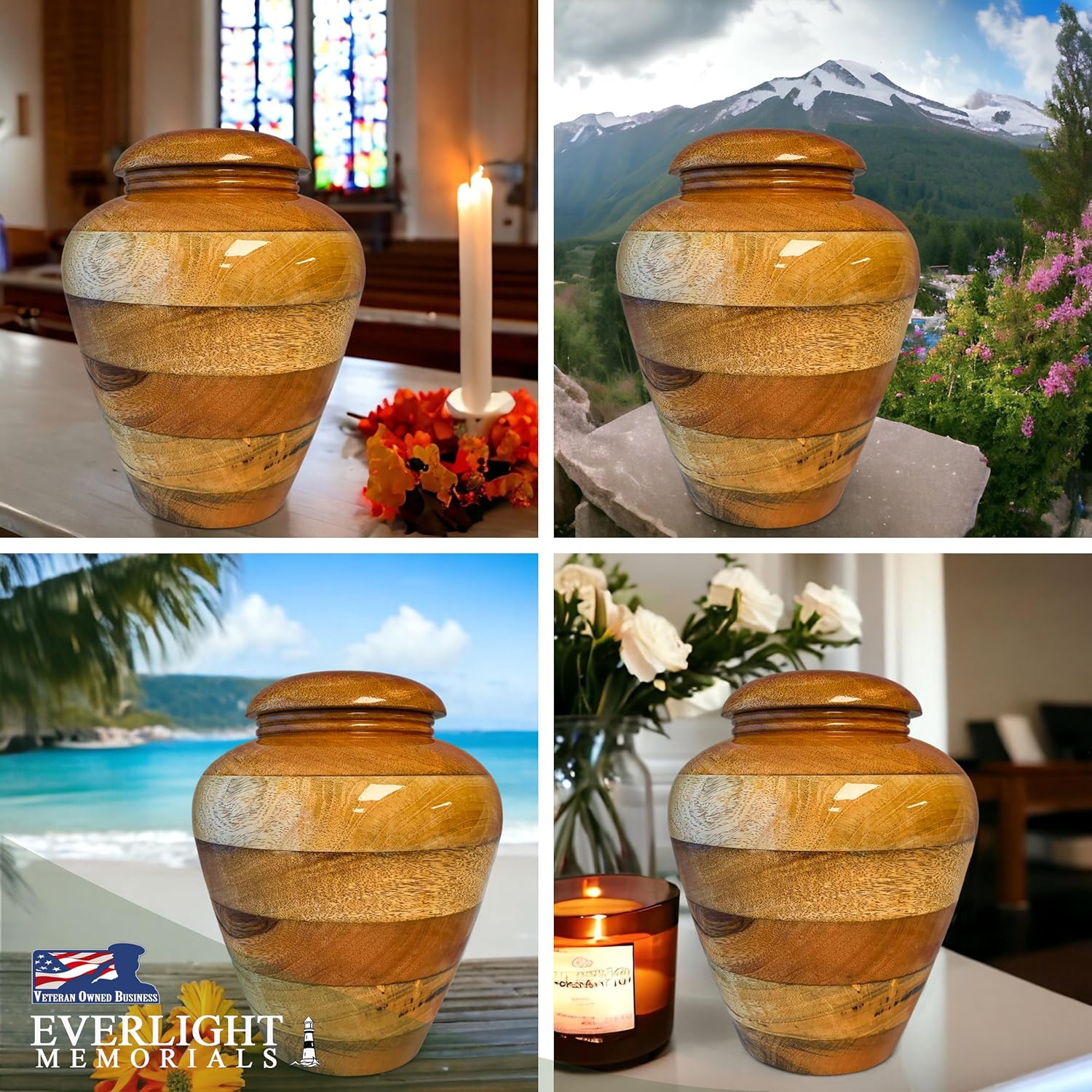 Handcrafted Wooden Urn for Ashes Adult Male – Large Cremation Urns for Human Ashes Adult Man & Women – Memorial Funeral Wood Urn for Home Display, or Burial - Image 4