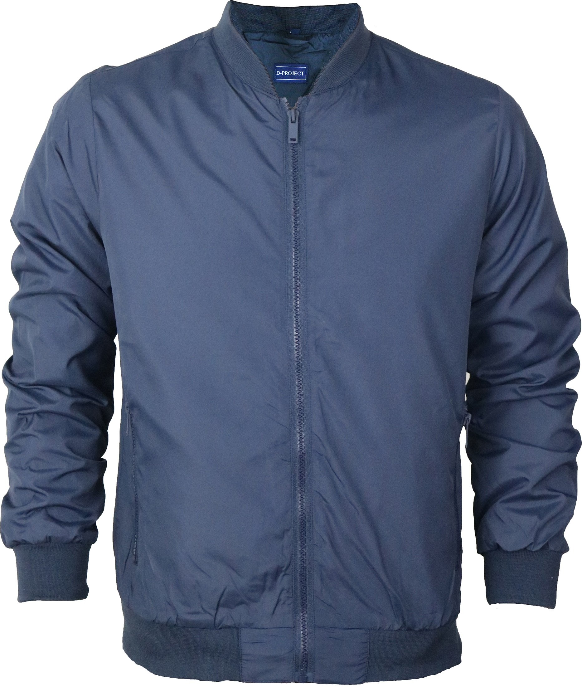 D projectMens MA1 Bomber Jacket Harrington Biker Lined Showerproof Lightweight Fitted Coat Black Blue Grey