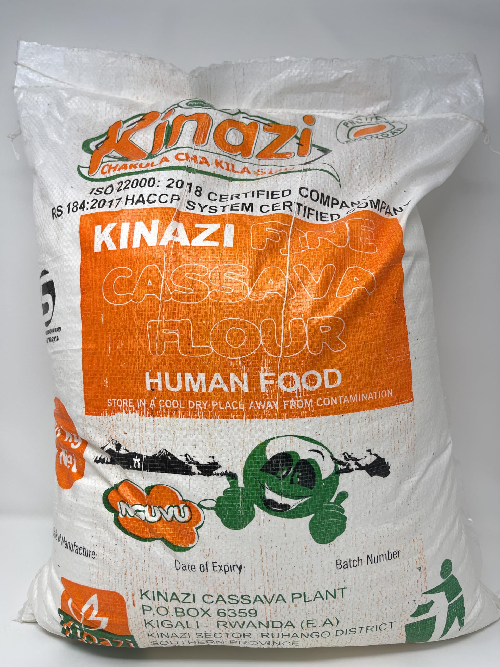 Kinazi Cassava Flour (Fufu), Premium Cassava Flour 22 lbs or 10 kg, Batch Tested and Verified Gluten Free, Perfect for Gluten free baking and cooking