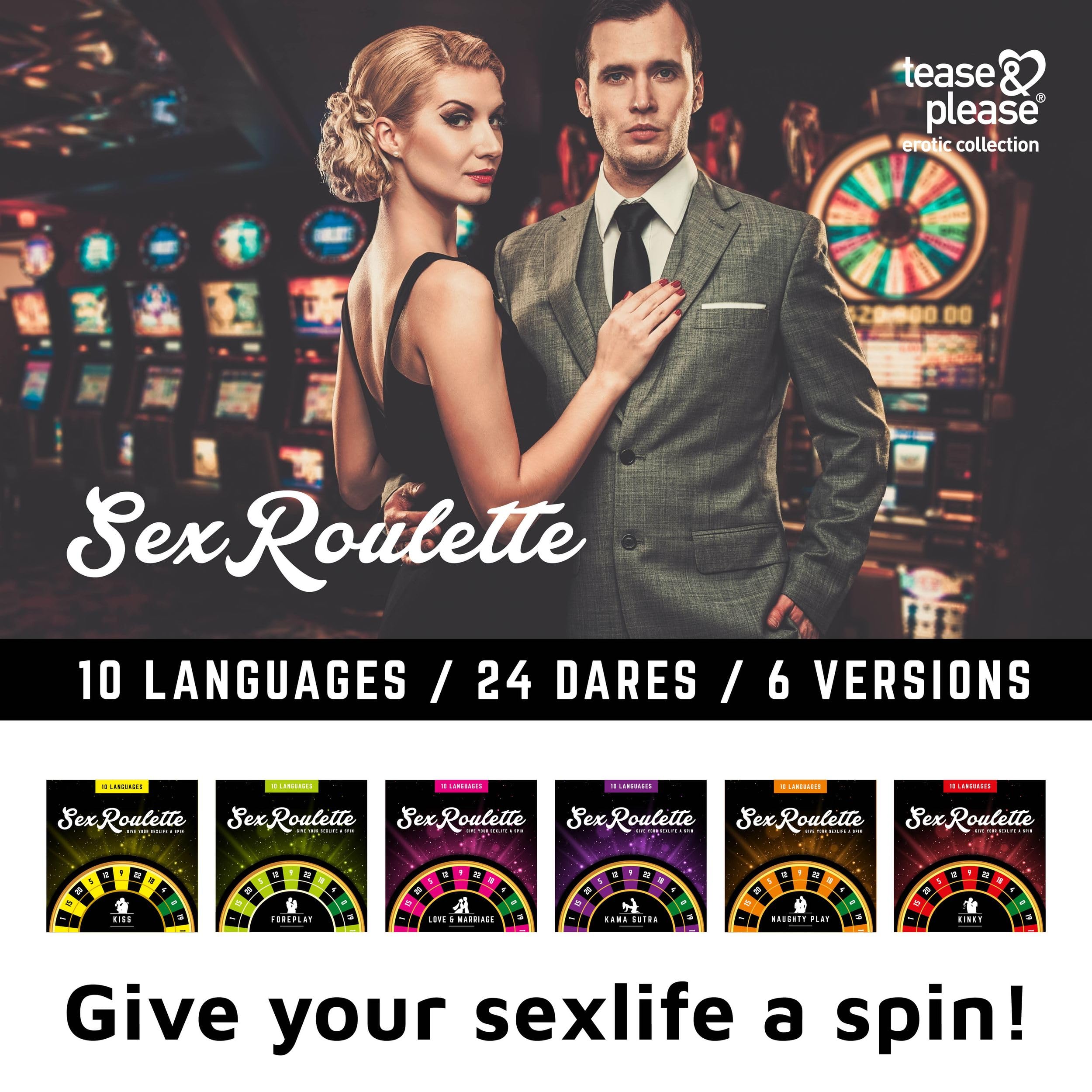 EasyGlide Tease And Please & Kamasutra Sex Roulette (10 lingue) - Giochi per Adulti per Aggiungere Avventura alla tua Vita Sessuale - Giochi da Tavolo per Adulti con 24 Sfide