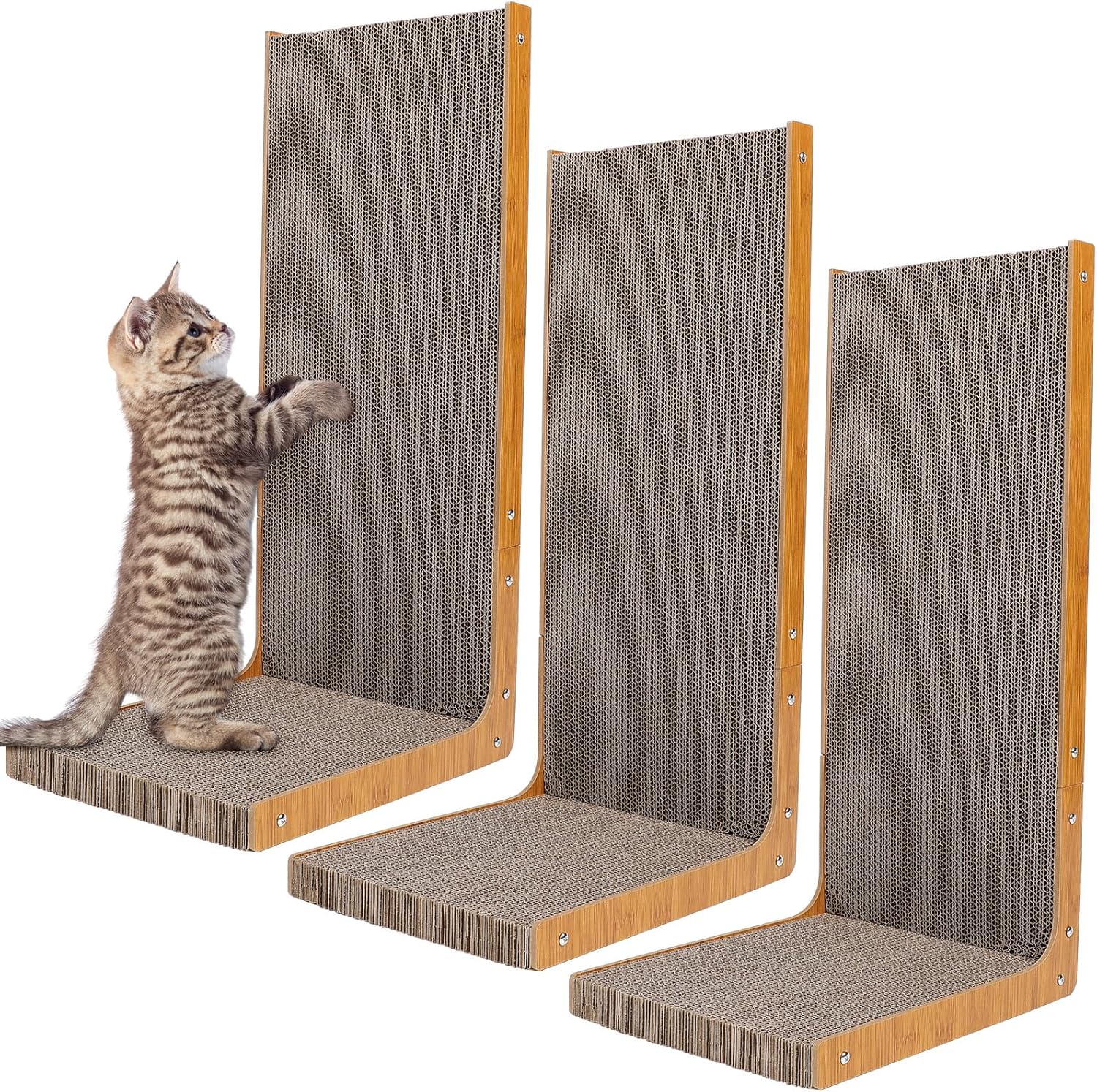 Thyle 2 Pcs Cat Scratcher, 22 Inch L Shaped Vertical Cat