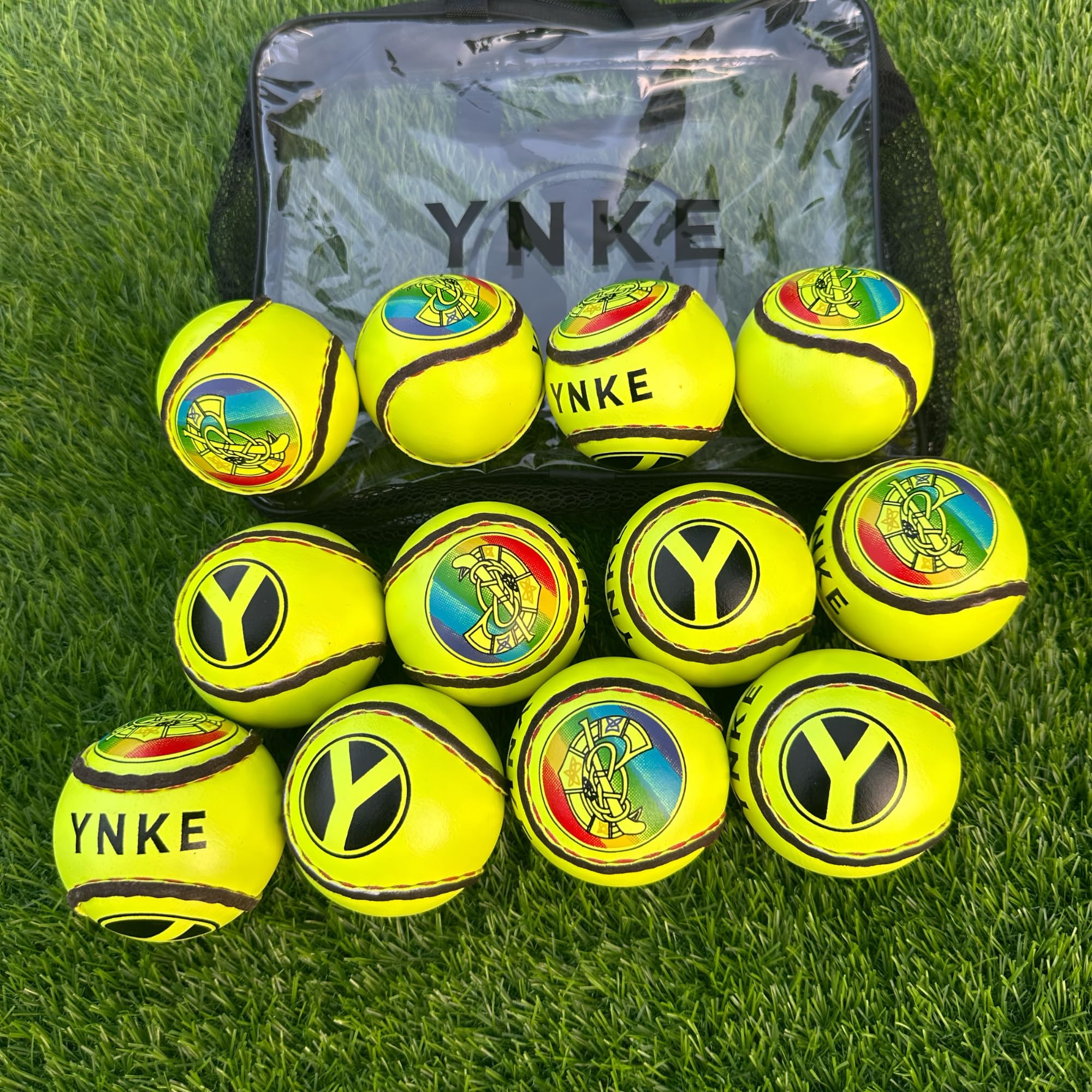 YNKE Camogie Hurling Balls Sliotars GAA Irish Ladies Sliothars (12 Sliotar) (Yellow)