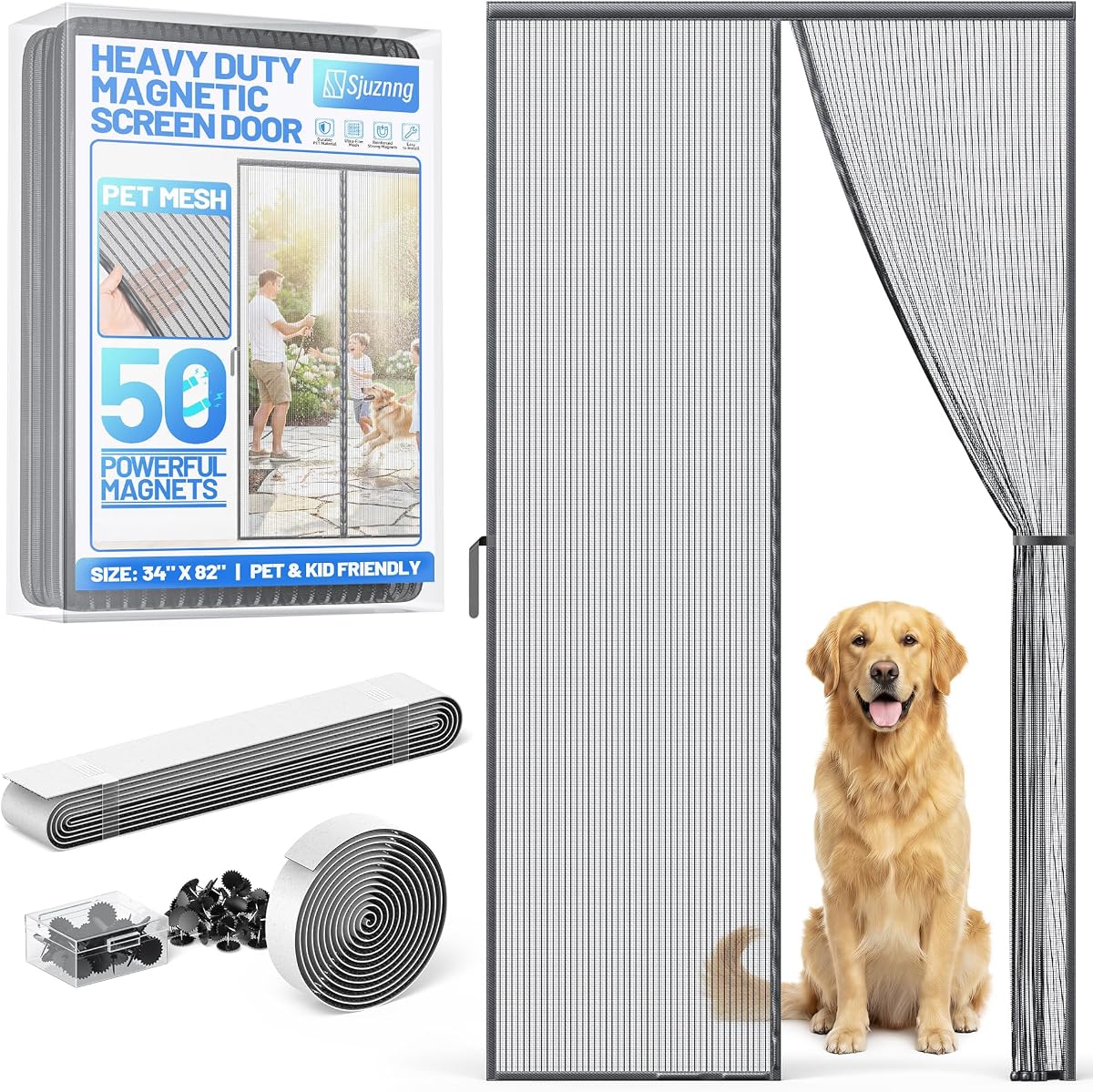 Heavy Duty Magnetic Screen Door Mesh