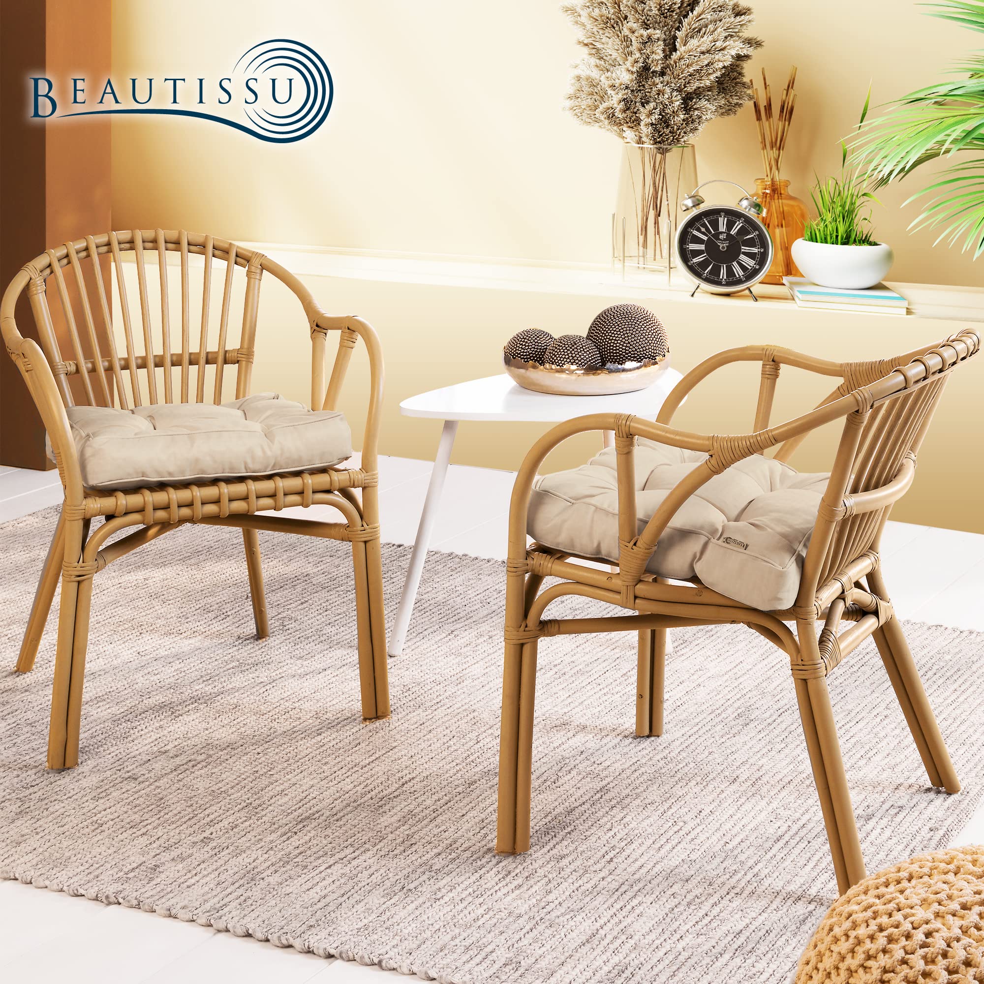 Beautissu Coussin Fauteuil Jardin Assise résistant à l'eau Anti-salissures