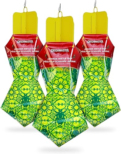 Miniatura 10 de Catchmaster Trampas para escarabajos japoneses para exteriores, 6 unidades, bolsa de trampa de insectos voladores con señuelo de feromonas duales,