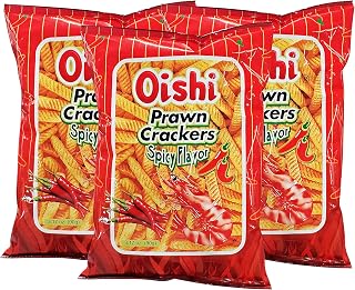 Oishi Spicy Prawn Crackers 90g, Pack of 3